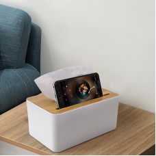 1055J 簡約木蓋紙巾盒+手機座 面紙盒 客廳 臥室