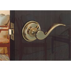 花旗水平鎖W201-2材質純銅 金色湯匙型(無鑰匙) 鎖閂長度60mm 門厚38~42mm下座單把手